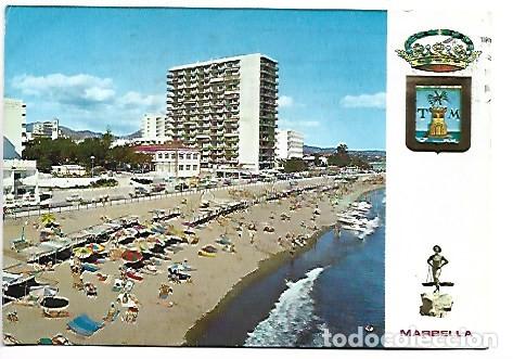 Postales: PLAYA Y PASEO MARITIMO.- MARBELLA