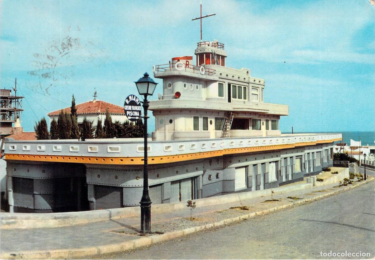 Postales: Postal de Torremolinos, Restaurante Miami con Forma de Barco, M&aacute;laga