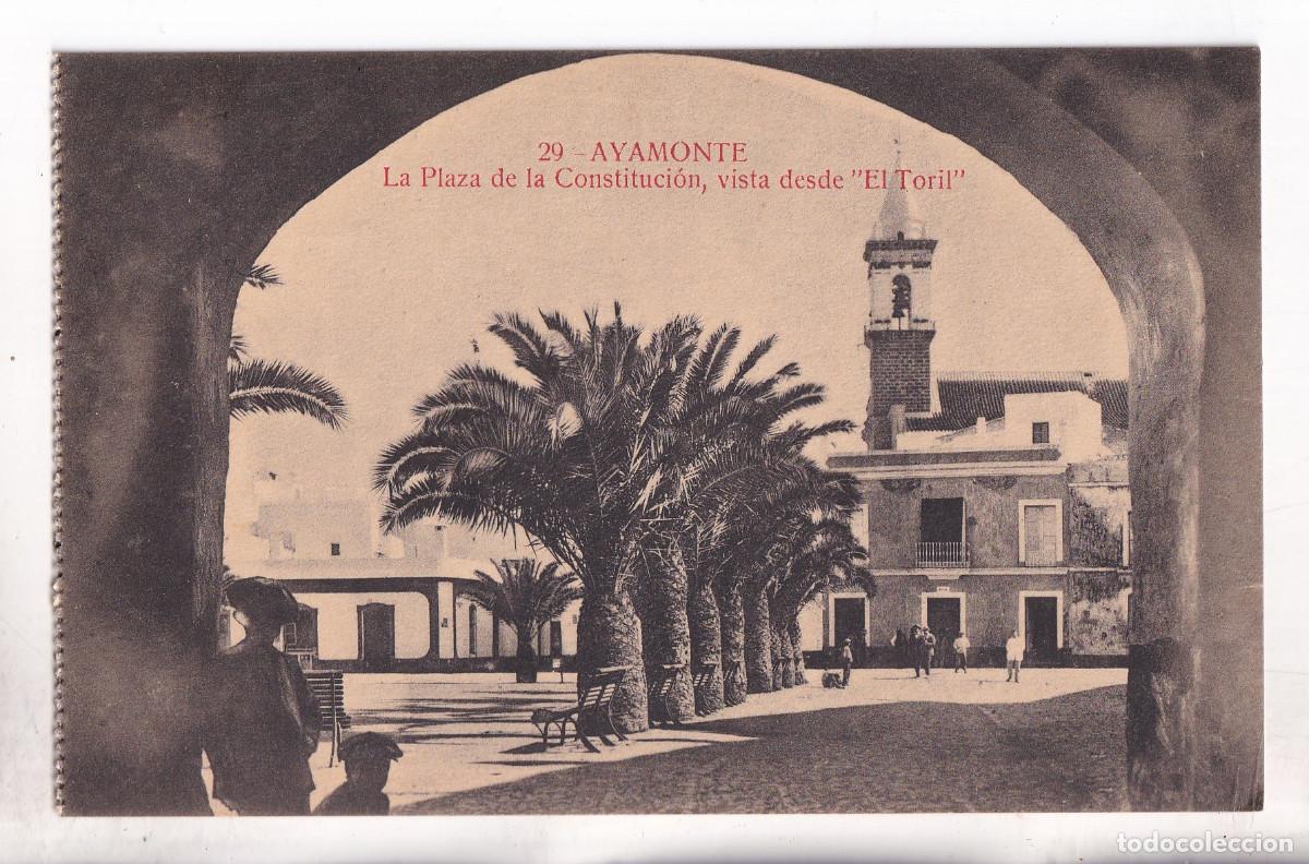 Postales: POSTAL. 29. AYAMONTE. LA PLAZA DE LA CONSTITUCI&Oacute;N, VISTA DESDE EL TORIL. HUELVA. ED. CASA REYES