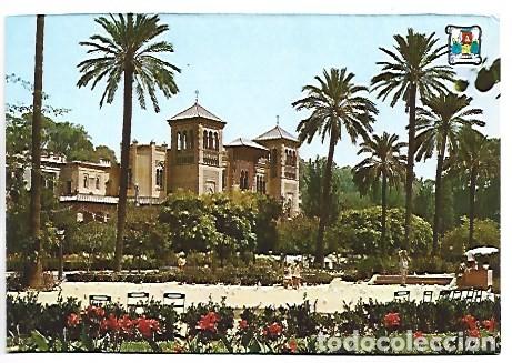 Postales: PLAZA DE AMERICA Y PALACIO MUDEJAR.- SEVILLA