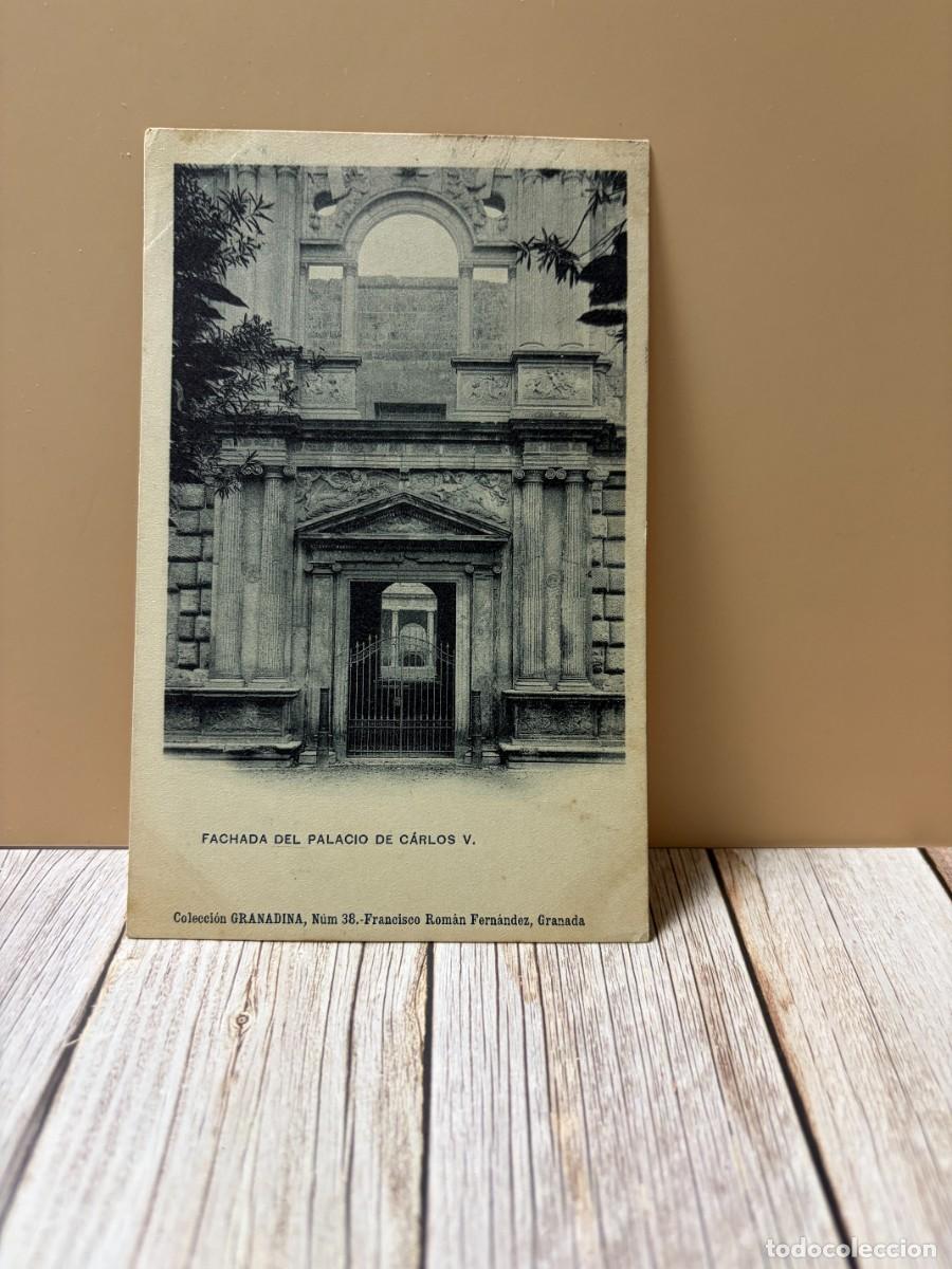 Postales: TARJETA POSTAL. GRANADA. FACHADA DEL PALACIO DE CARLOS V. COLECCION GRANADINA. N&ordm; 38.FRANCISCO ROMAN