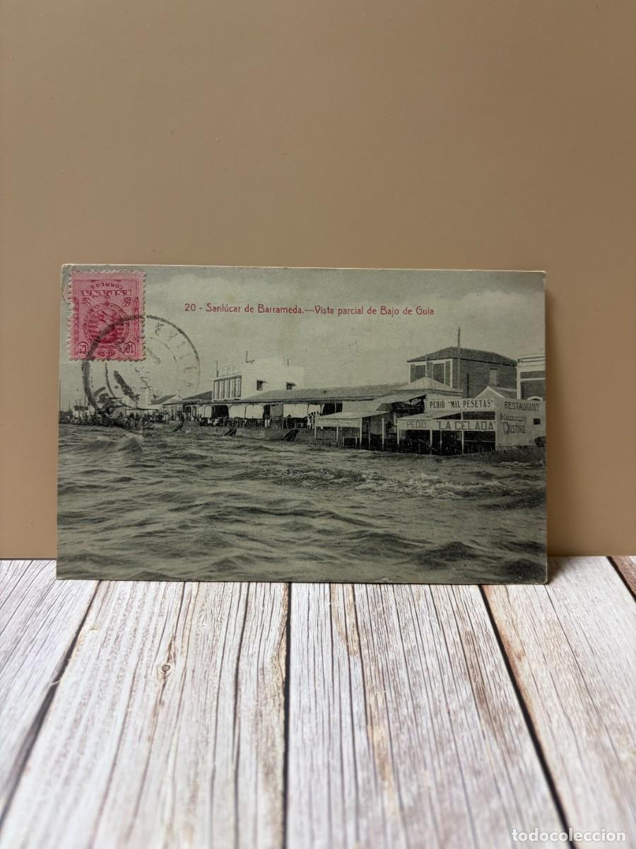 Postales: TARJETA POSTAL. SANL&Uacute;CAR DE BARRAMEDA. 20.- VISTA PARCIAL DE BAJO GUIA. EDICION LA X. 4