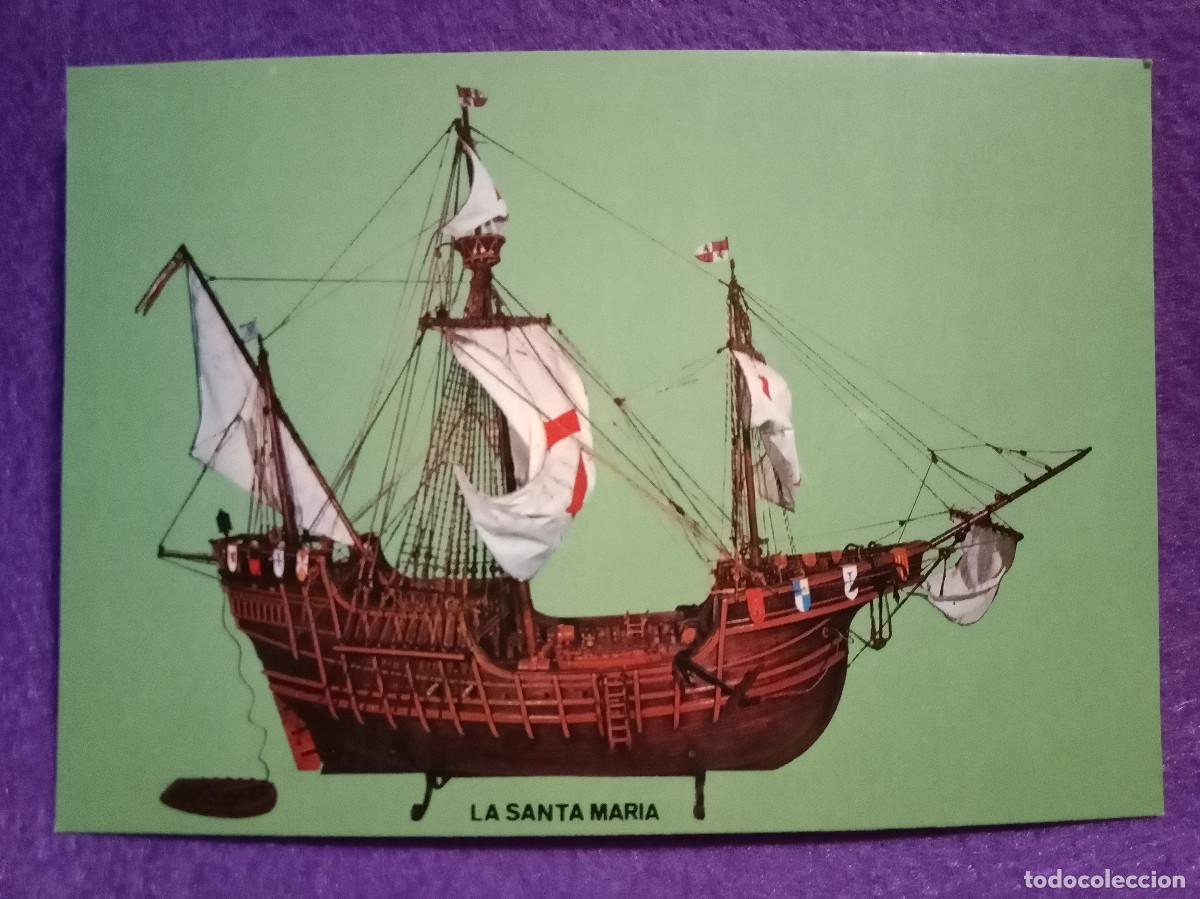 Postales: Postal - La Santa Mar&iacute;a - Monasterio de Santa Mar&iacute;a de la R&aacute;bida - Huelva - Maqueta Carabela.