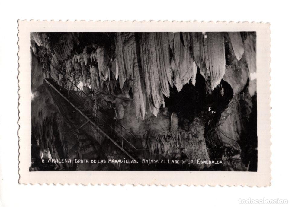 Postales: ARACENA.( HUELVA ).- GRUTA DE LAS MARAVILLAS, BAJADA LAGO DE LA ESMERALDA.