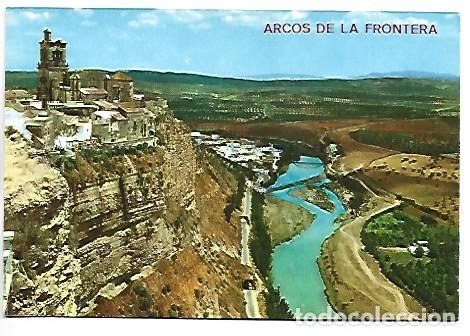 Postales: CORTE DE LA PE&Ntilde;A Y RIO GUADALETE.- ARCOS DE LA FRONTERA / CADIZ