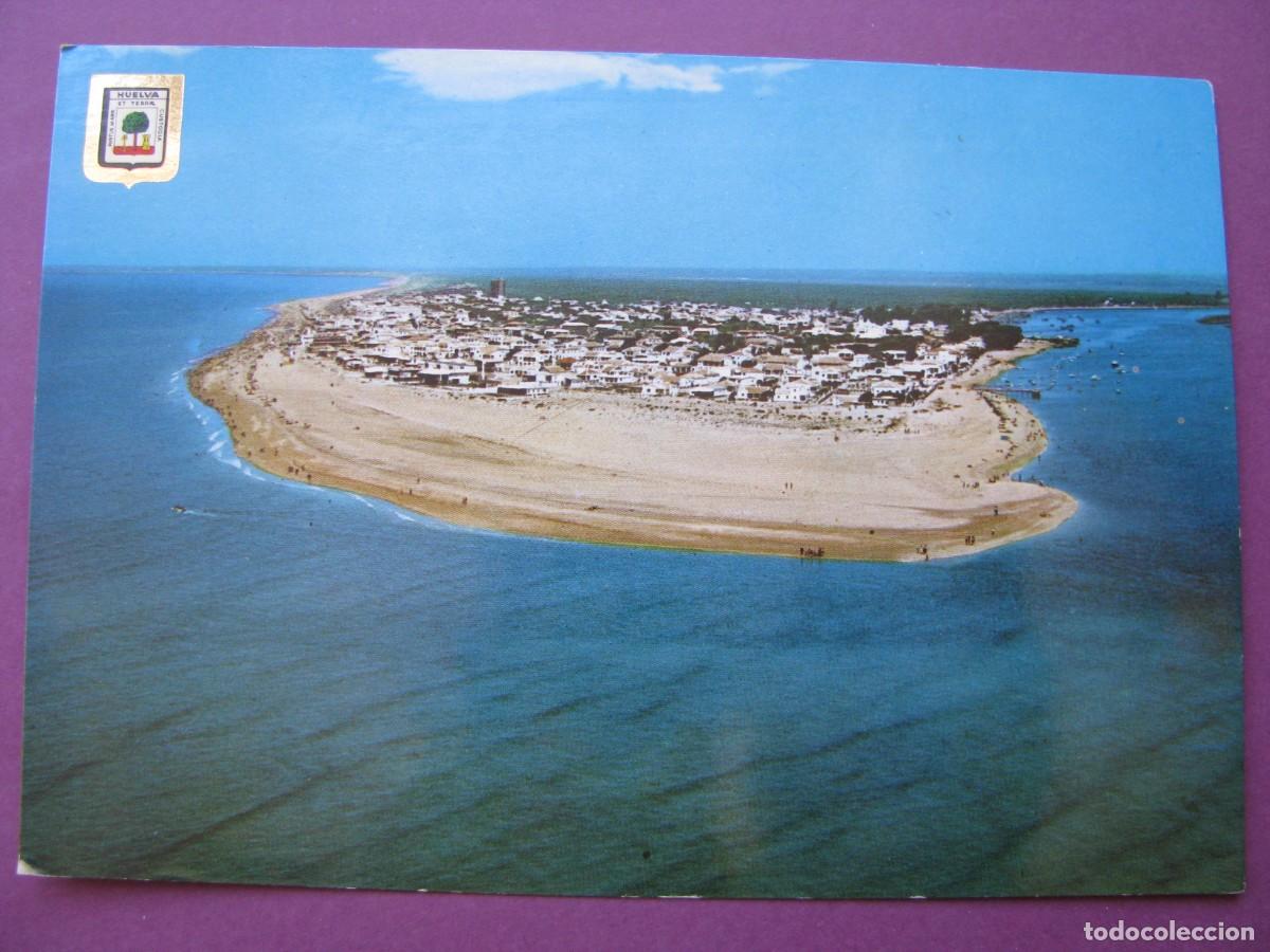 Postales: POSTAL DE HUELVA. PLAYA DE PUNTA UMBRIA. VISTA AEREA. SUBIRATS CASANOVAS. ESCRITA.