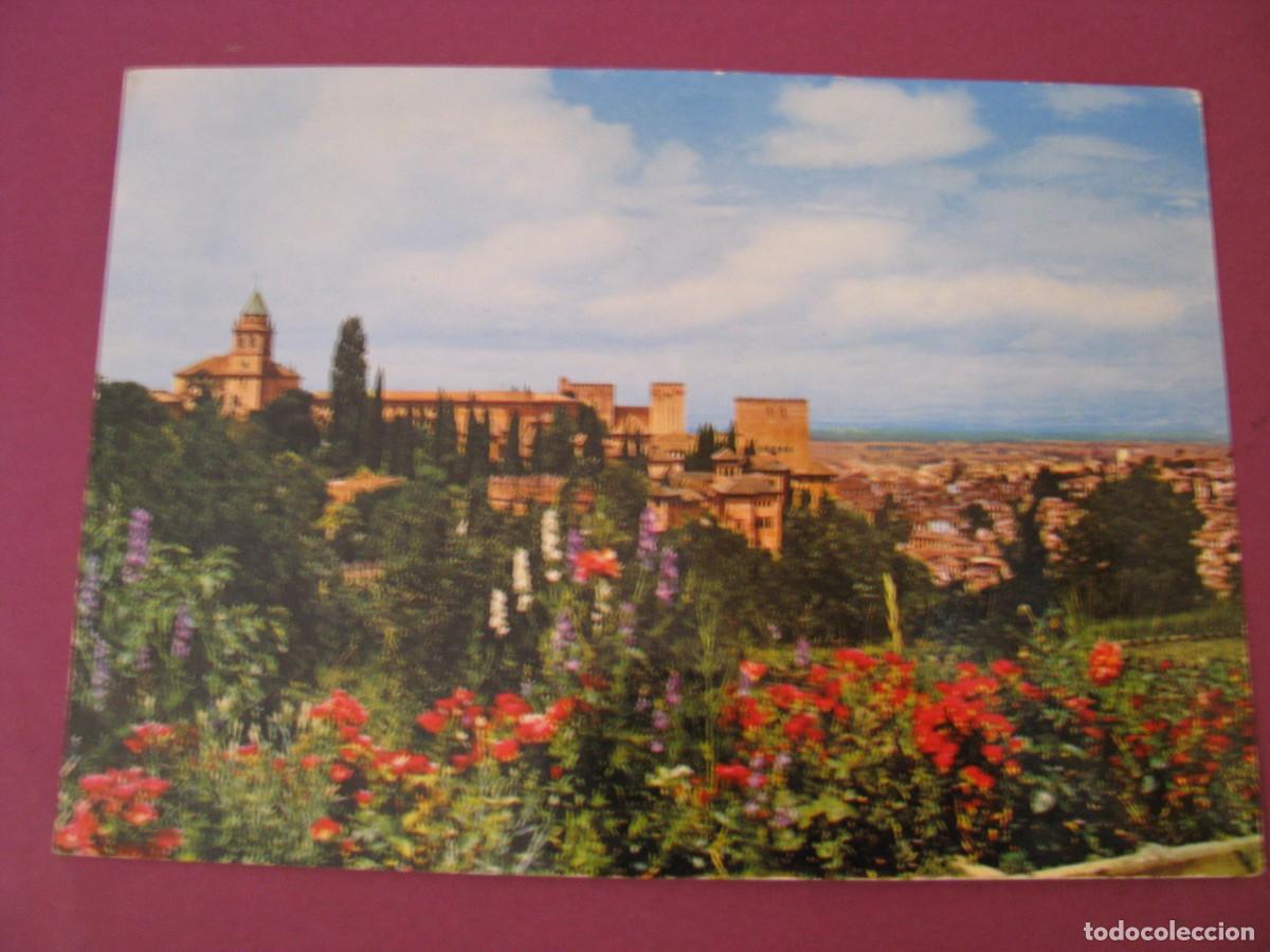 Postales: POSTAL DE GRANADA. VISTA PARCIAL DE LA ALHAMBRA DESDE LOS JARDINES DEL GENERALIFE