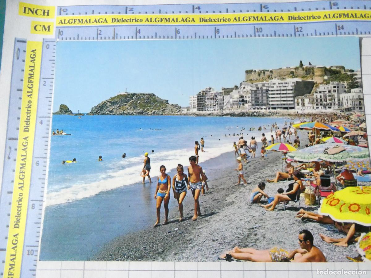 Postales: POSTAL DE GRANADA. A&Ntilde;O 1970. ALMU&Ntilde;ECAR PLAYA DEL ALTILLO. TURISTAS BA&Ntilde;ISTAS 6246 BEASCOA. 1501