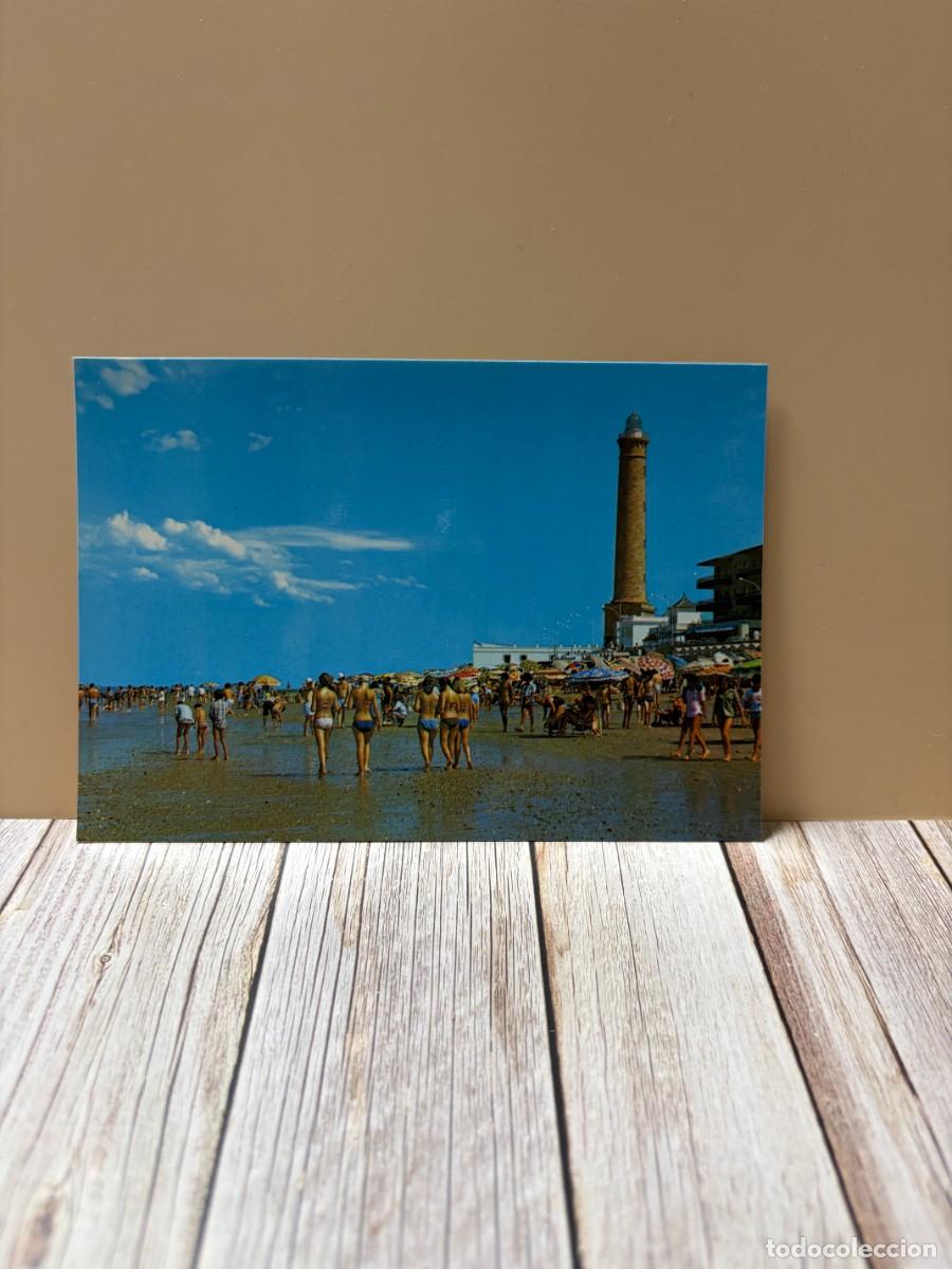 Postales: TARJETA POSTAL. C&Aacute;DIZ. 19.- CHIPIONA. PLAYA Y FARO. EDICIONES ARRIBAS
