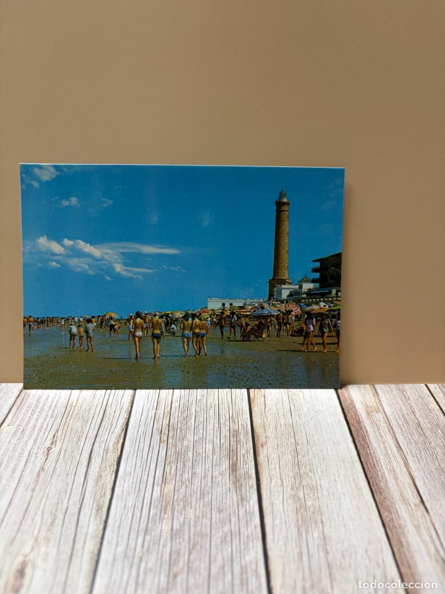 Postales: TARJETA POSTAL. C&Aacute;DIZ. 19.- CHIPIONA. PLAYA Y FARO. EDICIONES ARRIBAS