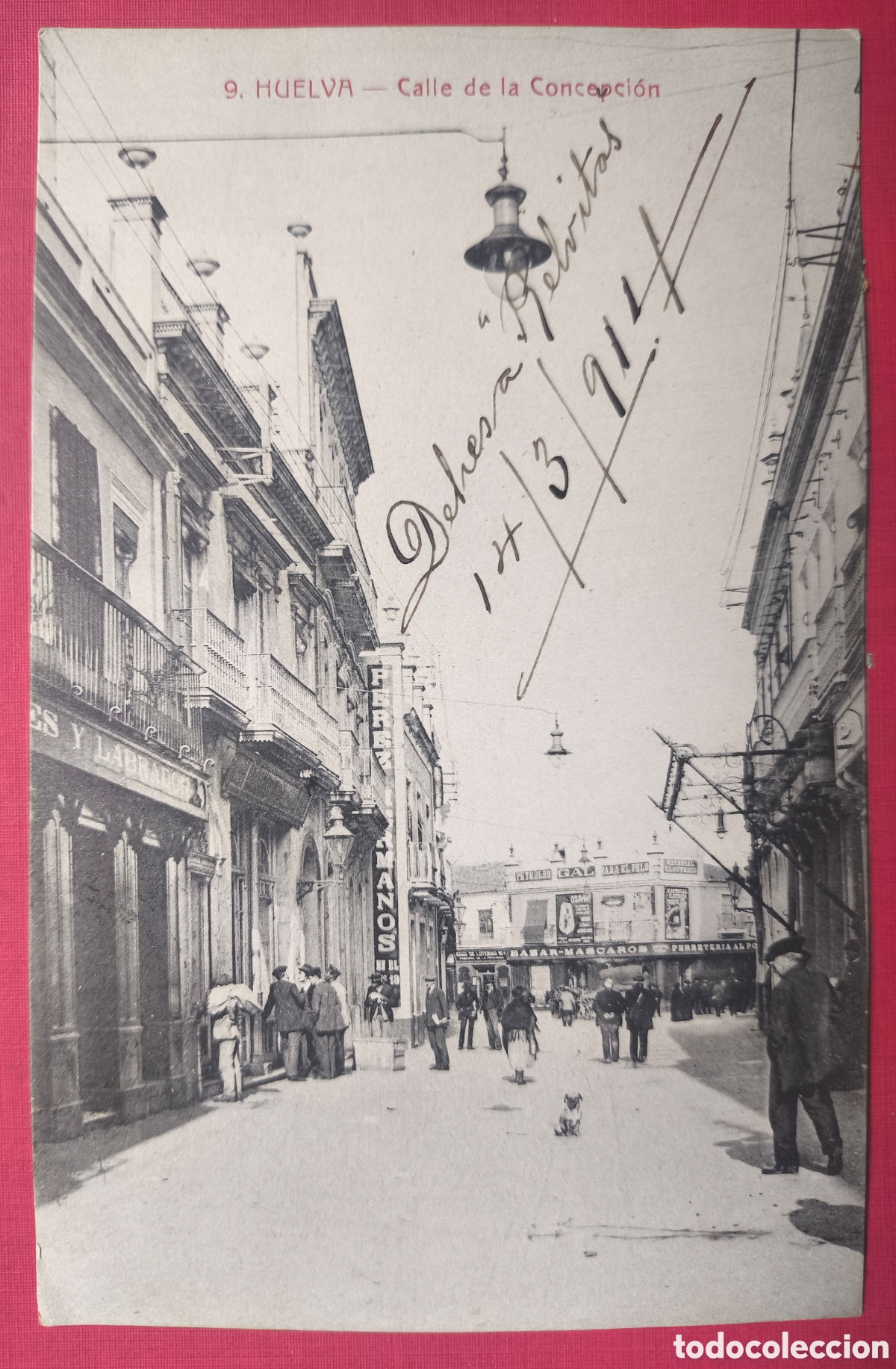 Postales: HUELVA CALLE CONCEPCI&Oacute;N POSTAL ANIMADA CIRCULADA 1914