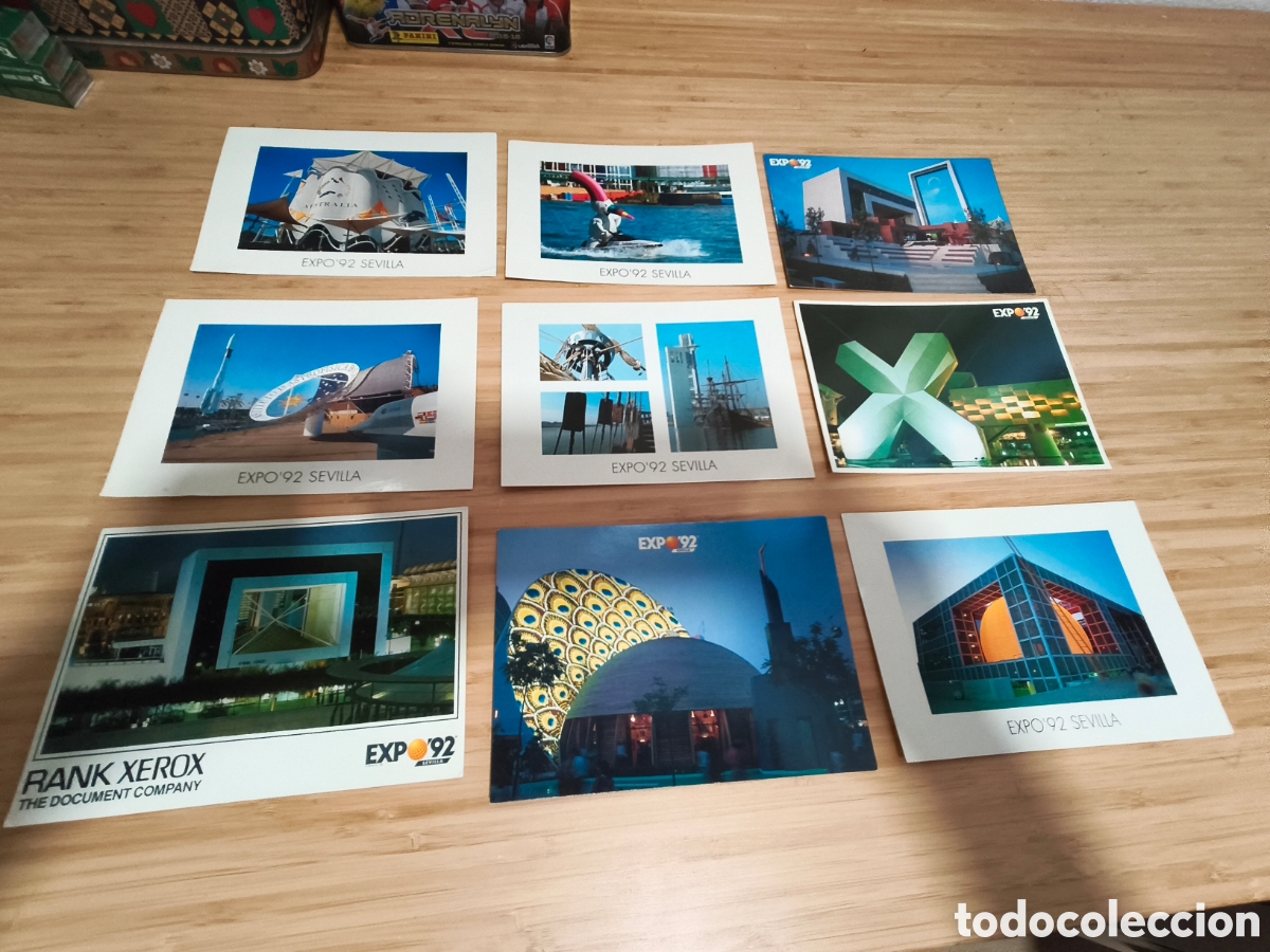 Postales: Lote de 9 postales de pabellones de Expo 92 Sevilla
