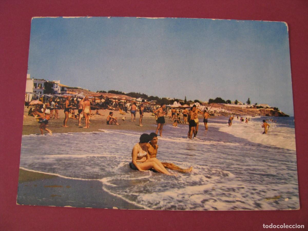Postales: POSTAL DE TORREMOLINOS. PLAYA CARIHUELA. DOMINGUEZ 2