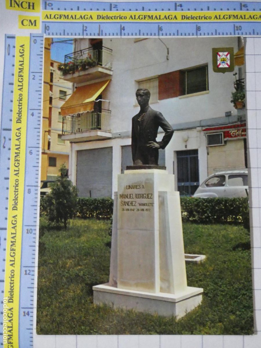 Postales: POSTAL DE JAEN. A&Ntilde;O 1973. LINARES MONUMENTO AL TORERO MANOLETE 35 ESCUDO ORO. 1556