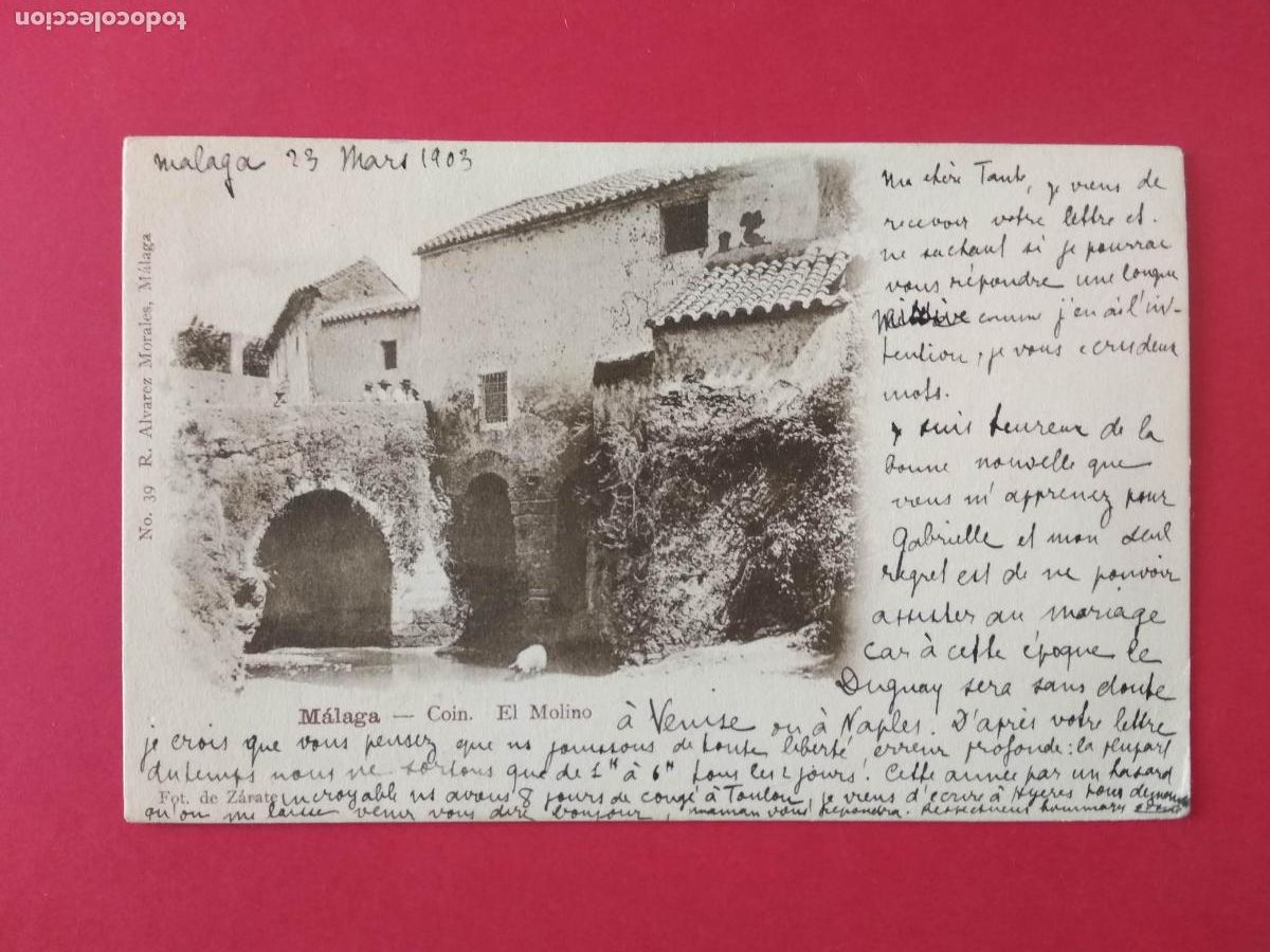 Postales: ANTOGUA TARJETA POSTAL MALAGA COIN EL MOLINO A&Ntilde;O 1903