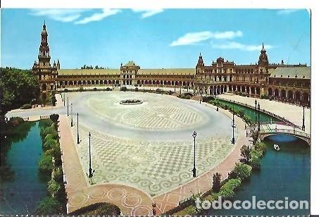 Postales: POSTAL A COLOR SEVILLA PLAZA DE ESPA&Ntilde;A FARDI
