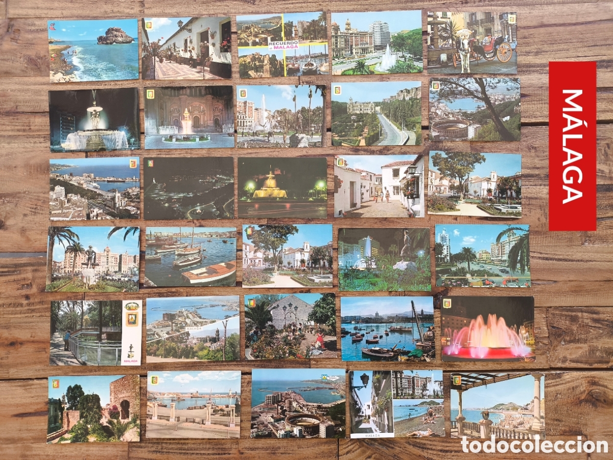 Postales: Lote 330 postales M&aacute;laga Marbella Torremolinos Nerja Cuevas Mijas Ronda Estepona Fuengirola ....