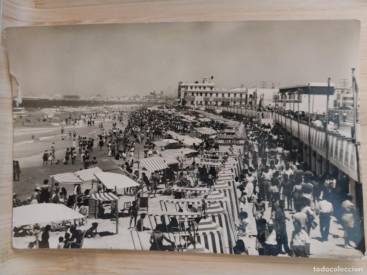 Postales: CADIZ PLAYA DE LA VICTORIA ED AMAYA 1002 ESCRITA A&Ntilde;O 1959 PRECIOSA ANIMADA
