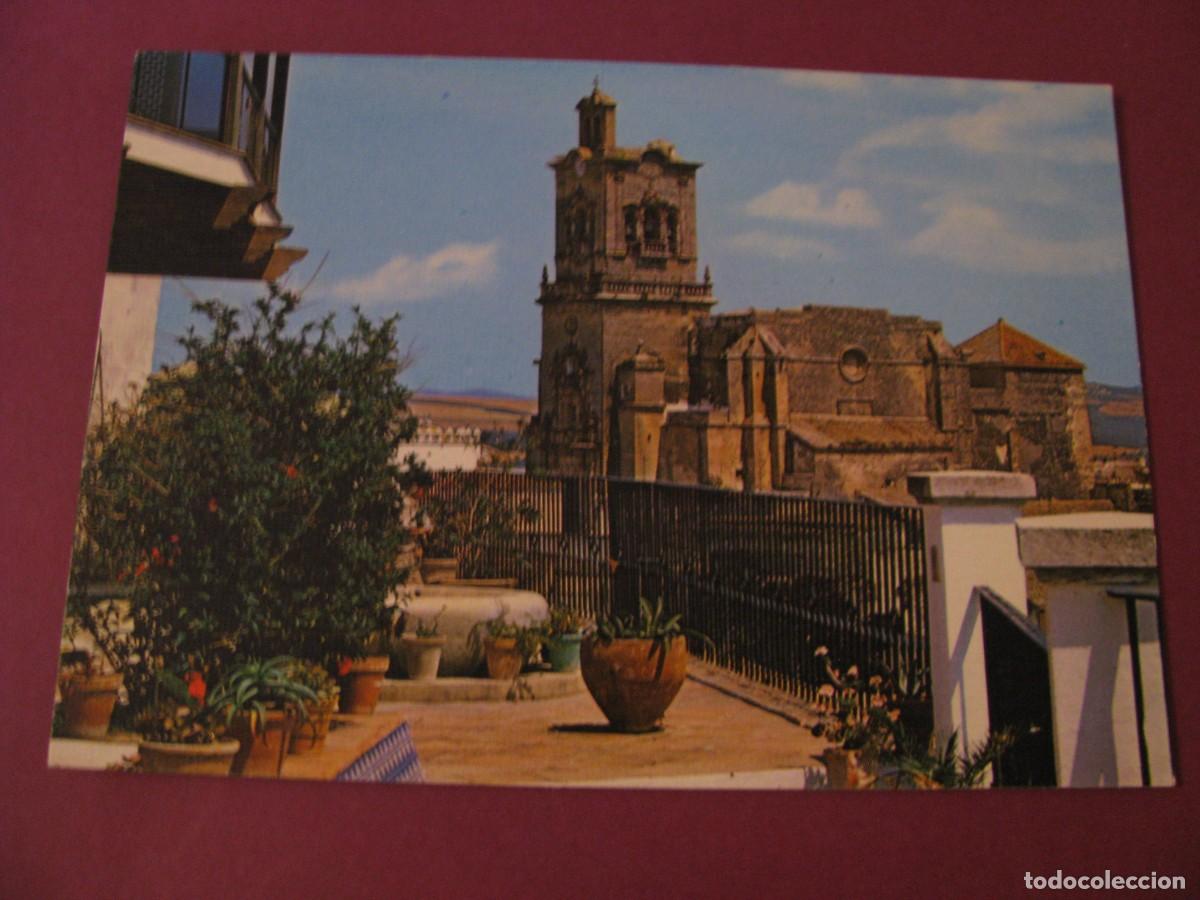 Postales: POSTAL DE ARCOS DE LA FRONTERA. PARROQUIA DE SAN PEDRO DESDE LA TERRAZA. ARRIBAS