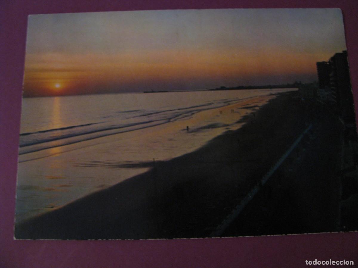 Postales: POSTAL DE CADIZ. PUESTA DE SOL EN LA PLAYA VICTORIA. ARRIBAS 95