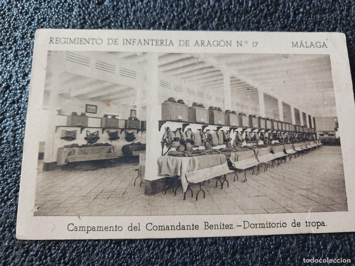 Postales: malaga, campamento del comandante benitez, dormitorio, regto. infanteria aragon 17