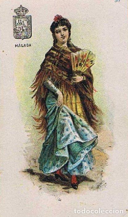 Postales: MUJER DE M&Aacute;LAGA. CROMOLITOGRAFIA DE LUIS LABARTA.PRINCIPIOS SIGLO XX. CHOCOLATE JAIME BOIX.