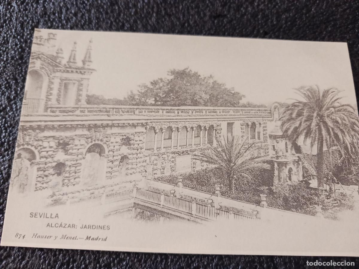 Postales: postal facsimil de sevilla antigua, alcazar, jardines, 1895, colec. P.C.P.