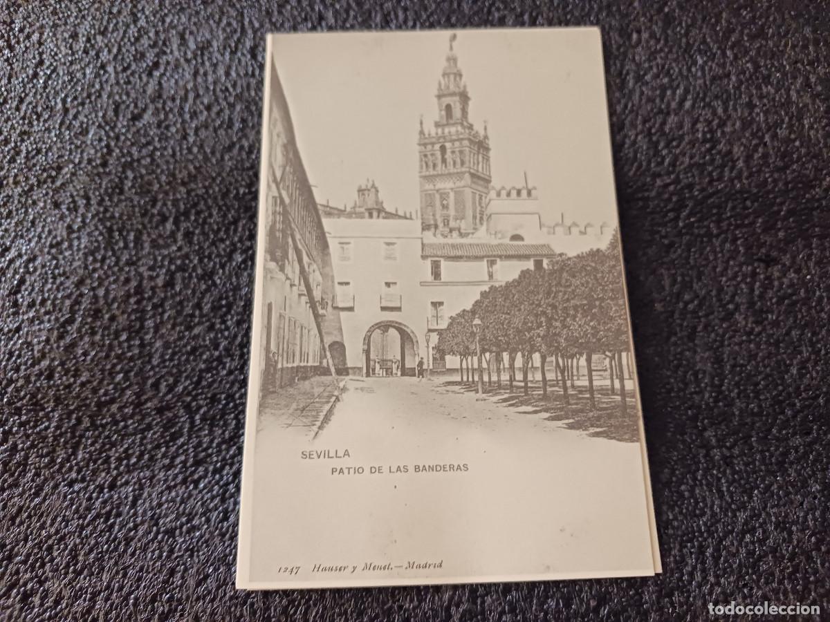 Postales: postal facsimil de sevilla antigua, patio de las banderas, 1895, colec. P.C.P.