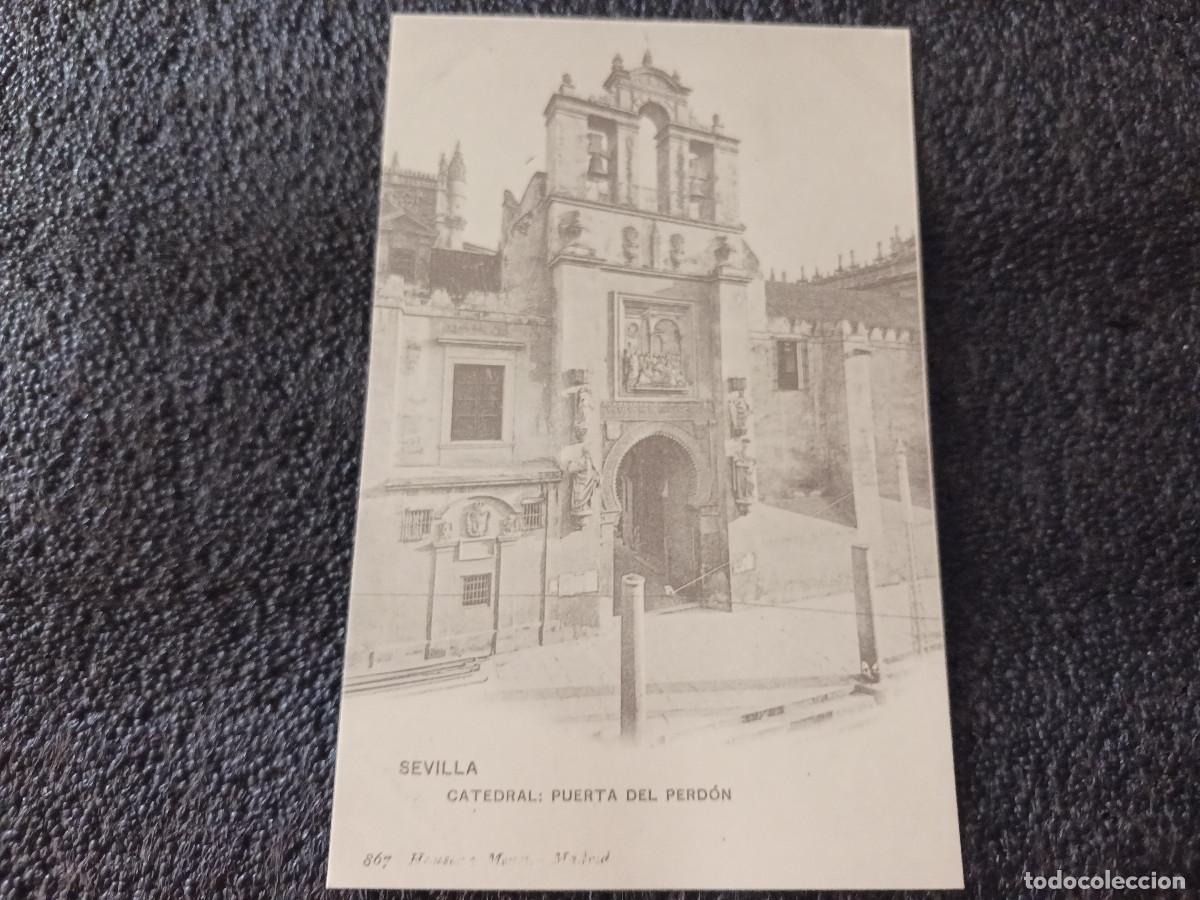 Postales: postal facsimil de sevilla antigua, catedral, puerta del perdon, 1895, colec. P.C.P.