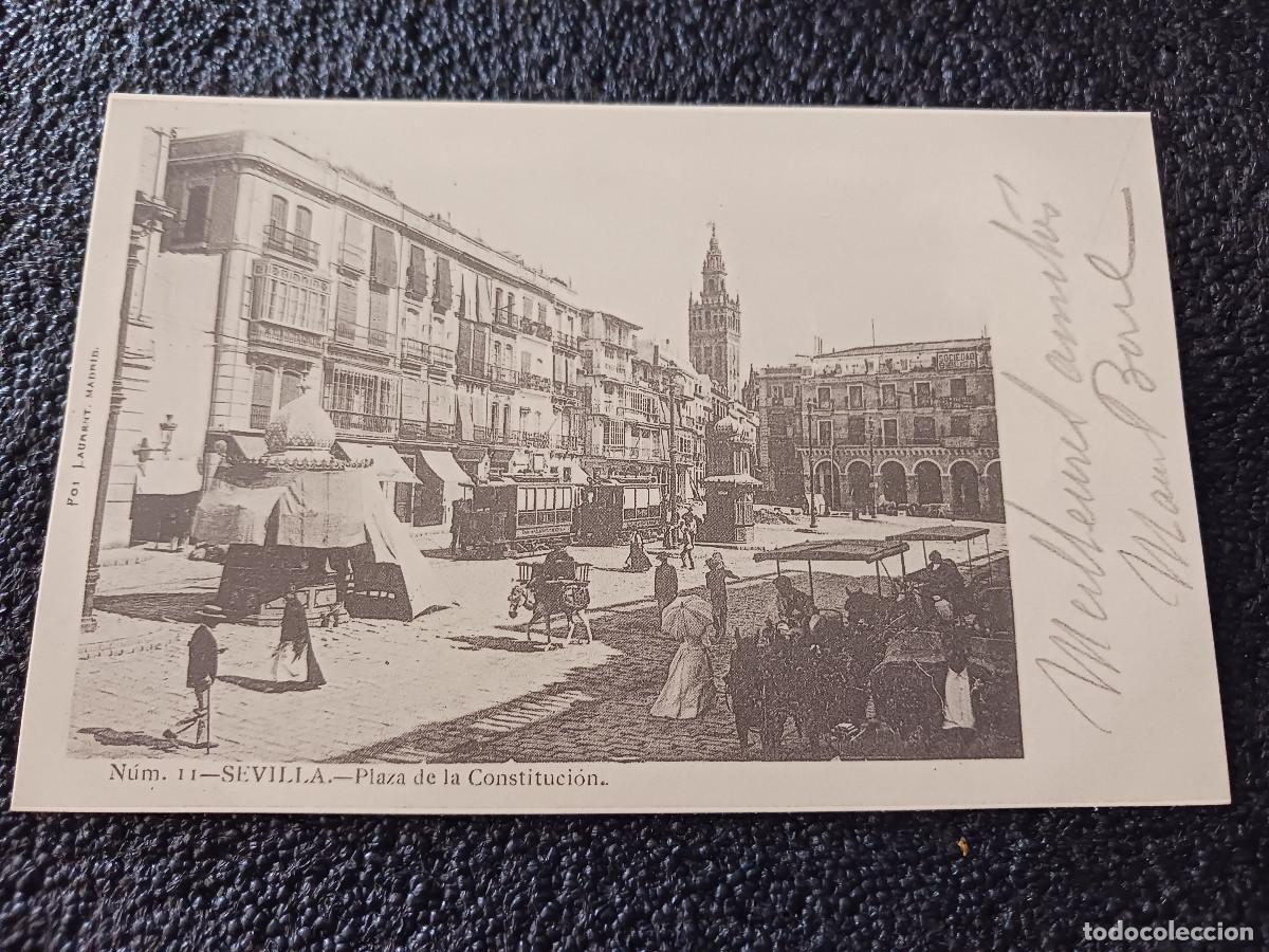 Postales: postal facsimil de sevilla antigua, plaza de la constitucion, 1897, colec. P.C.P.