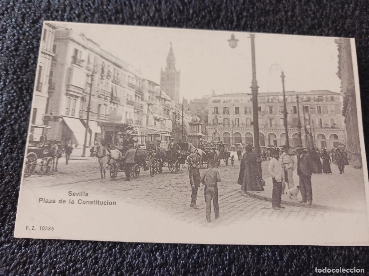 Postales: postal facsimil de sevilla antigua, plaza de la constitucion, 1898, colec. P.C.P.