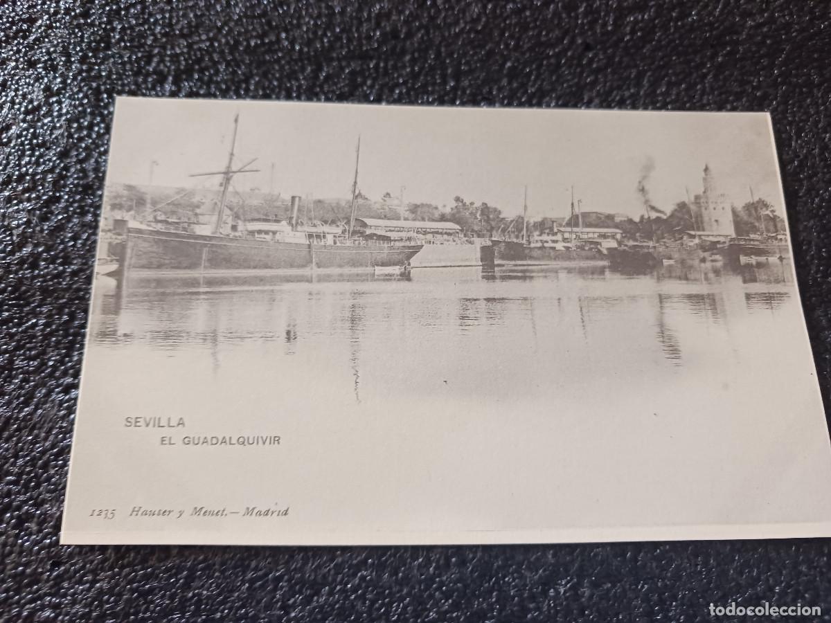 Postales: postal facsimil de sevilla antigua, el guadalquivir, 1900, colec. P.C.P.