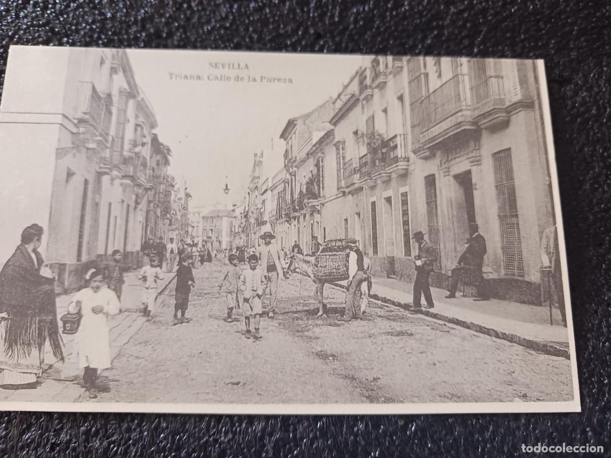 Postales: postal facsimil de sevilla antigua, triana, calle de la pureza, 1902, colec. P.C.P.