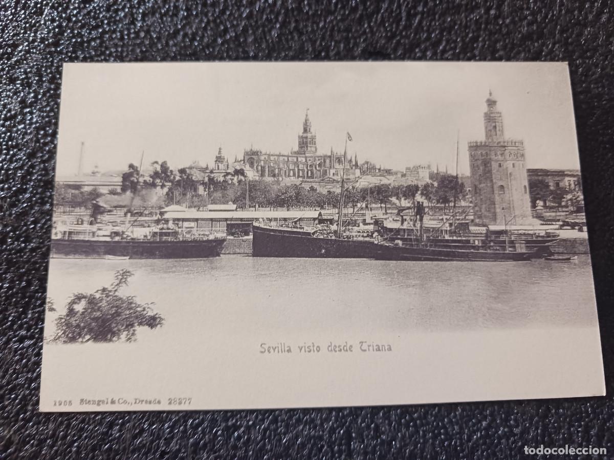 Postales: postal facsimil de sevilla antigua, vista desde triana, 1905, colec. P.C.P.