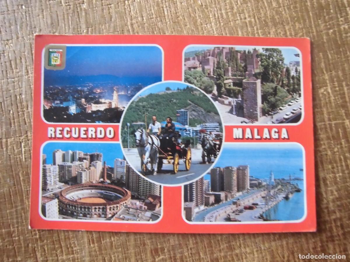 Postales: POSTAL DIVERSOS ASPECTOS RECUERDO M&Aacute;LAGA DOM&Iacute;NGUEZ ESCUDO DE ORO