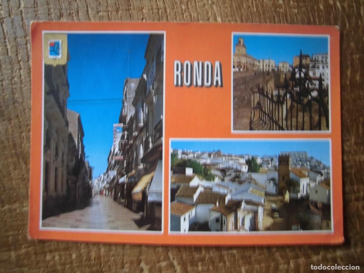 Postales: POSTAL RONDA M&Aacute;LAGA CALLE ESPINEL VISTAS PARCIALES DOM&Iacute;NGUEZ ESCUDO DE ORO