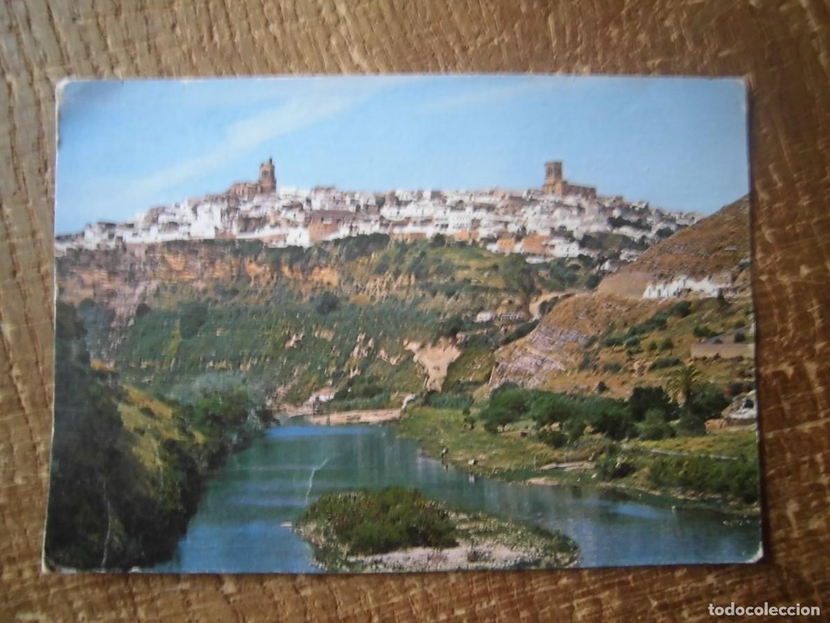 Postales: POSTAL ARCOS DE LA FRONTERA C&Aacute;DIZ PE&Ntilde;A VIEJA Y R&Iacute;O GUADALETE EDICIONES ARRIBAS
