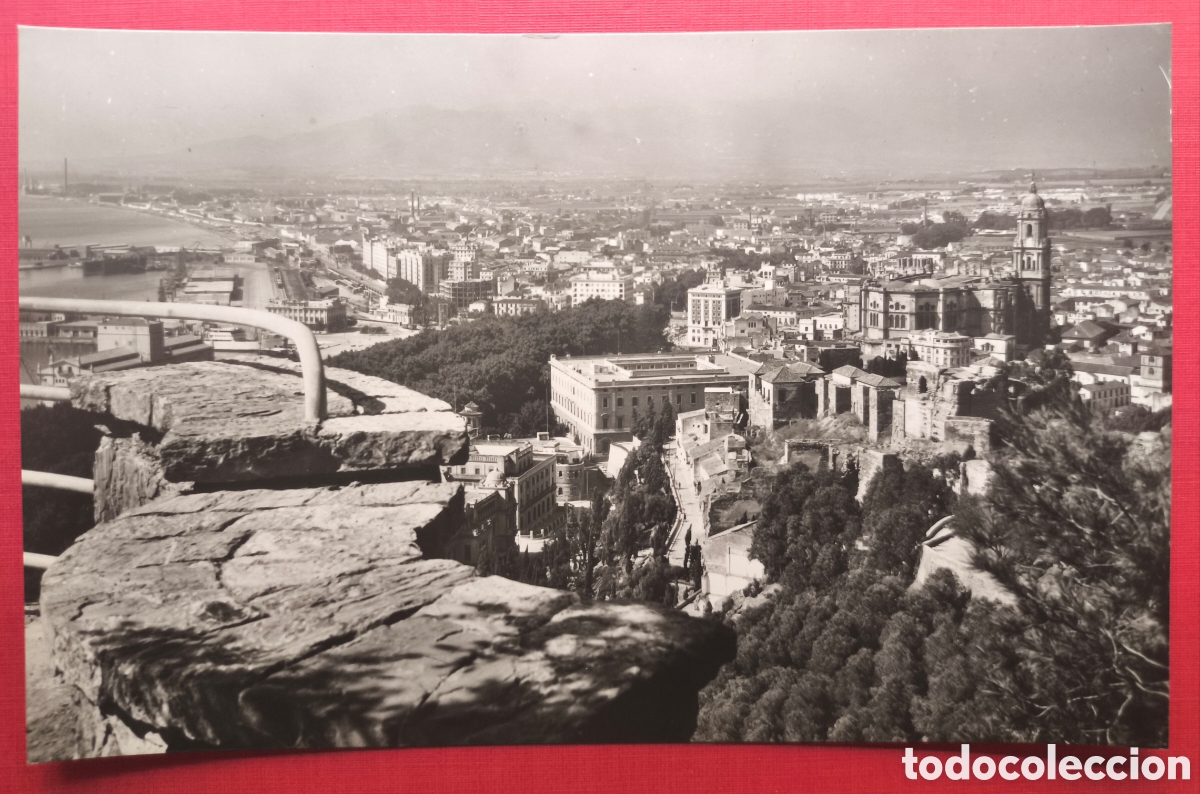 Postales: M&Aacute;LAGA VISTA DESDE GIBRALFARO POSTAL FOTOGR&Aacute;FIA CEBOLLERO C. 1960