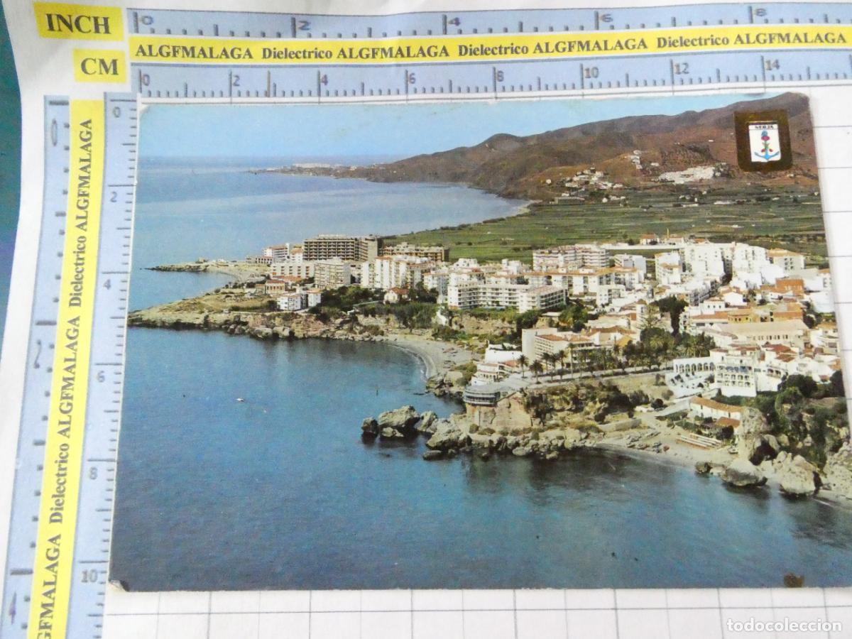 Postales: POSTAL DE M&Aacute;LAGA. A&Ntilde;O 1976. NERJA VISTA AEREA 16 ESCUDO ORO. 2529
