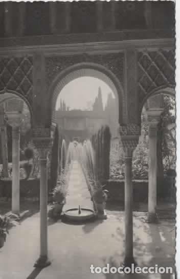 Postales: GRANADA ESCRITA GENERALIFE PATIO DE LA ACEQUIA
