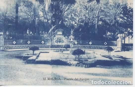Postales: MALAGA SIN ESCRIBIR FUENTE DEL PARQUE