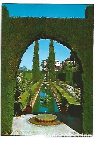 Postales: JARDINES BAJOS DEL GENERALIFE.- GRANADA