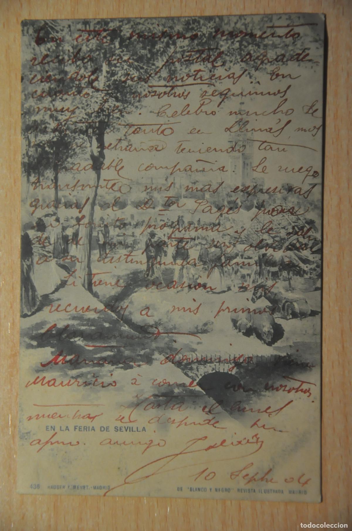 Postales: postal en la feria de sevilla, hauser y menet 436