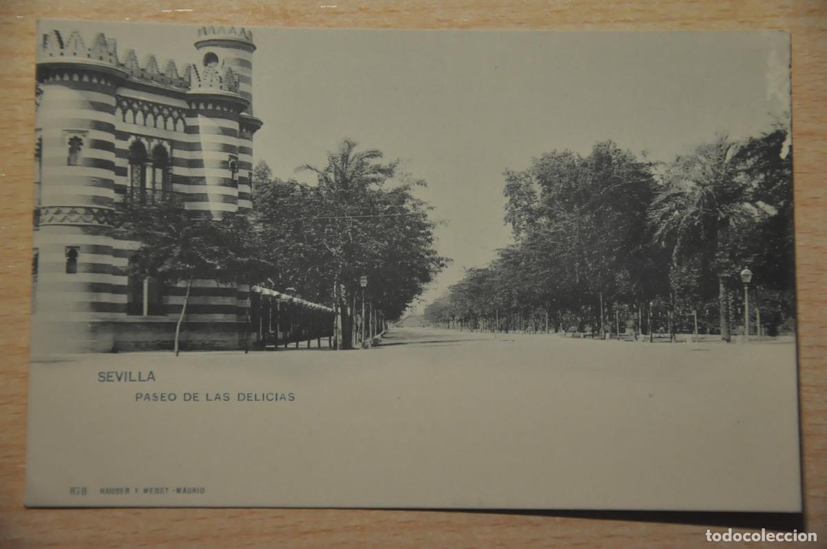 Postales: postal sevilla, paseo de las delicias, hauser y menet 878