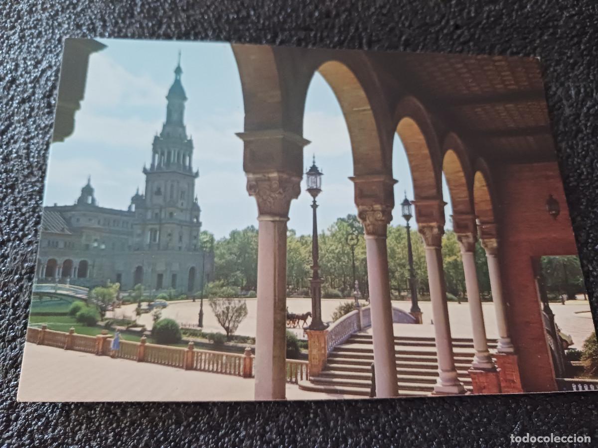 Postales: 120 sevilla, plaza de espa&ntilde;a, ed. david, escrita