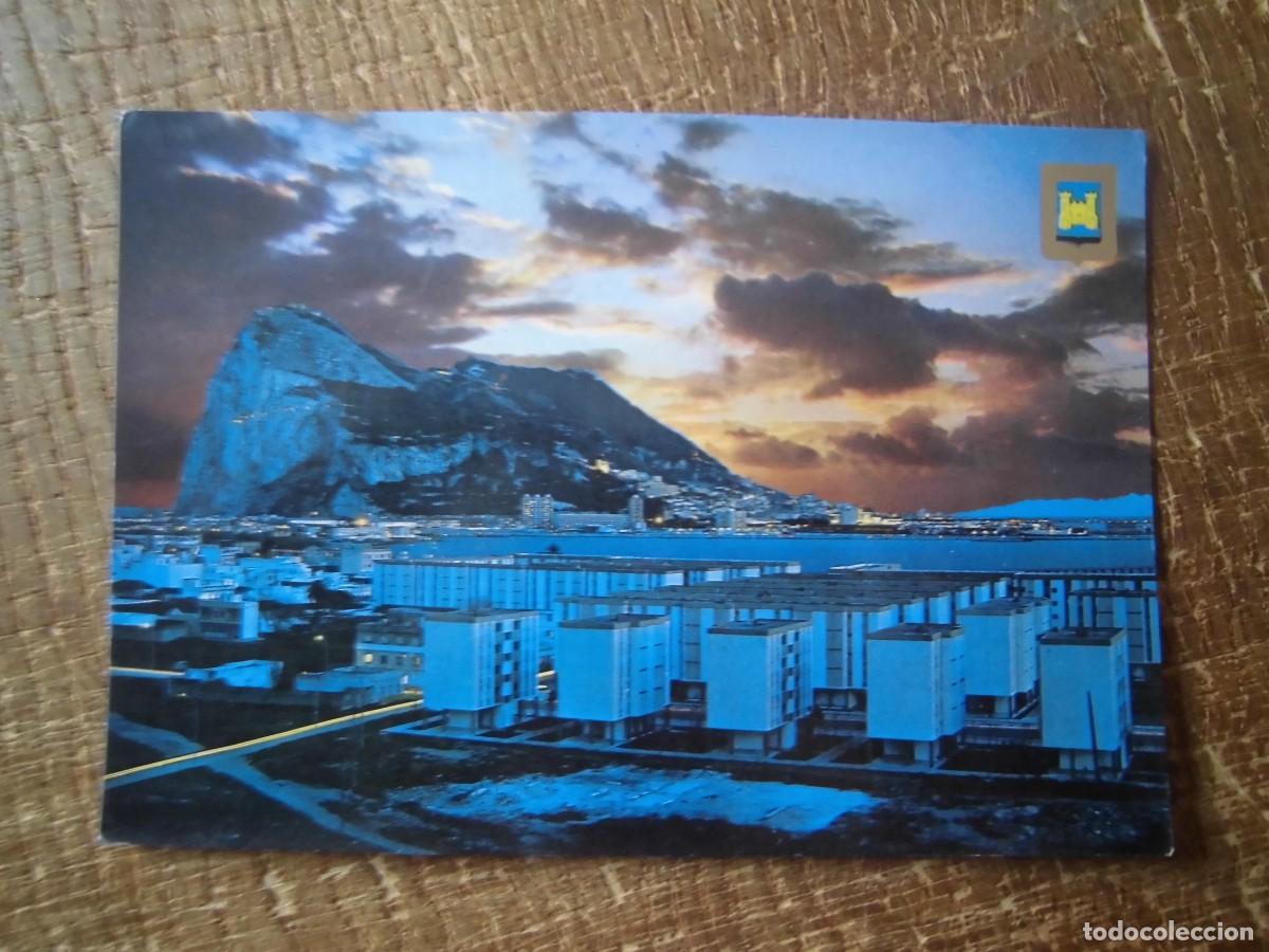 Postales: POSTAL LA L&Iacute;NEA VISTA NOCTURNA DEL PE&Ntilde;&Oacute;N DE GIBRALTAR SUBIRATS ESCUDO DE ORO