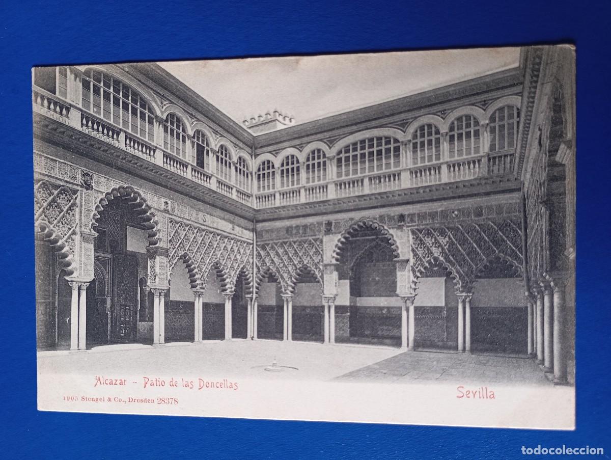 Postales: Postal antigua Sevilla Alc&aacute;zar Patio de las Doncellas Stengel