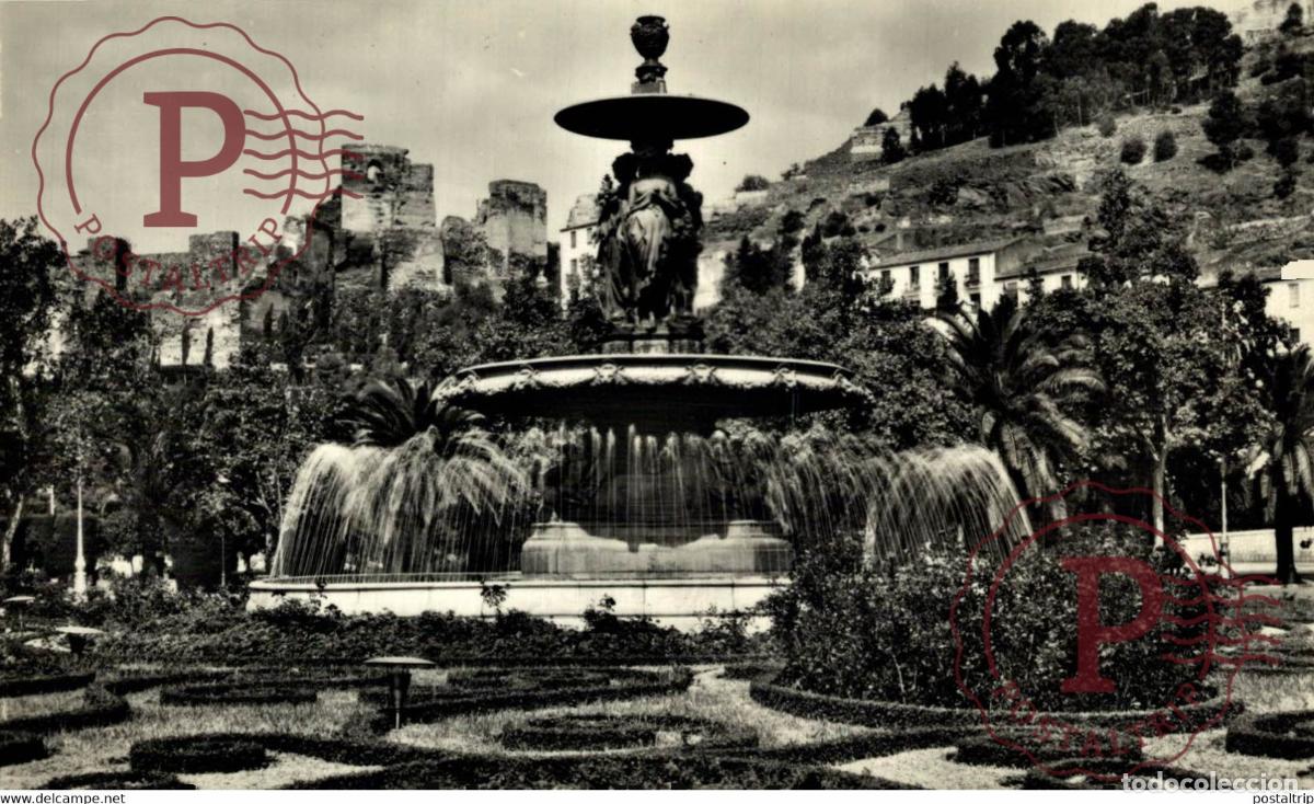 Postcards: MALAGA FUENTE MONUMENTAL DEL PARQUE ANDALUCIA MALAGA ESPA&Ntilde;A ESPAGNE
