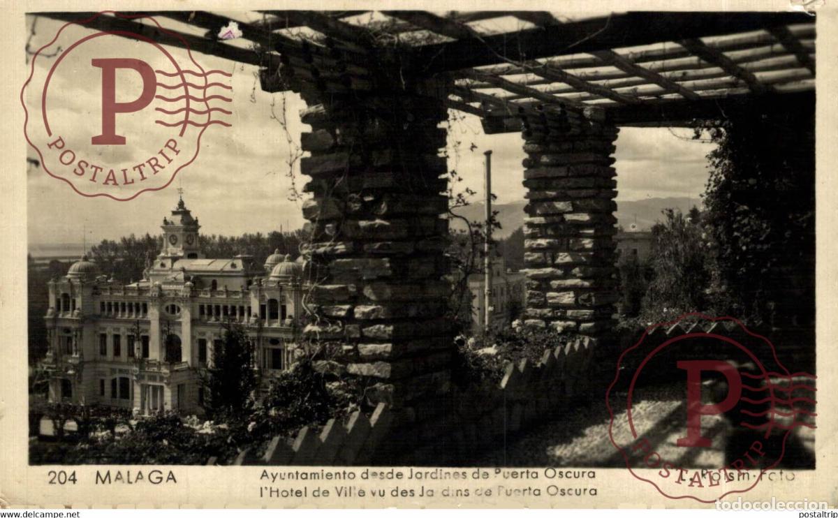 Postcards: MALAGA AYUNTAMIENTO DESDE JARDINES DE PUERTA OSCURA ANDALUCIA MALAGA ESPA&Ntilde;A ESPAGNE