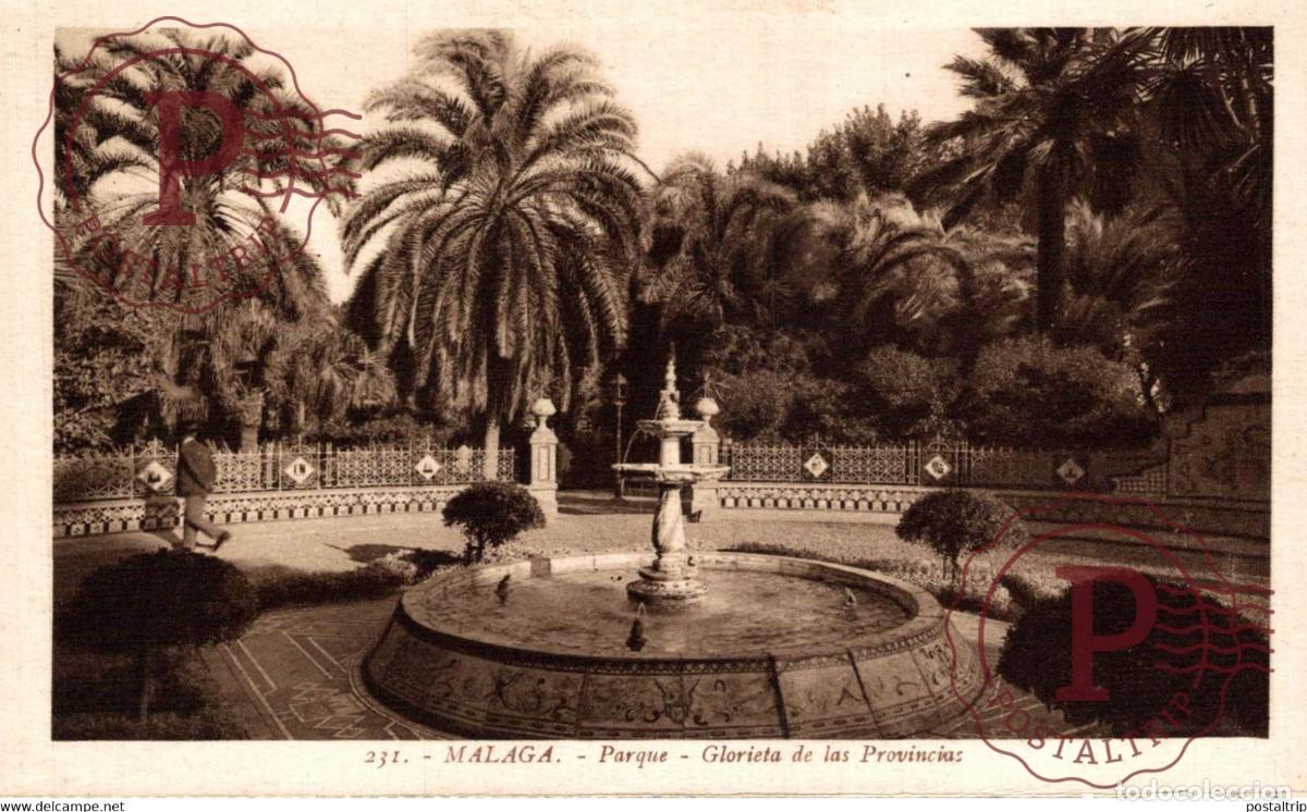 Postcards: MALAGA PARQUE GLORIETA DE LAS PROVINCIAS ANDALUCIA MALAGA ESPA&Ntilde;A ESPAGNE